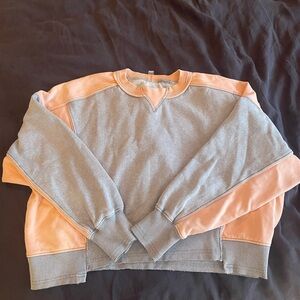 Free People Gray and Pink Sweatshirt